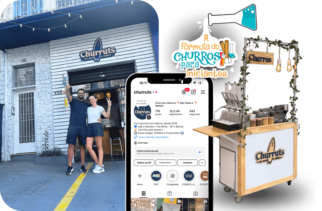 Gui e Bruna — fundadores da ZBRAND e donos da Churruts